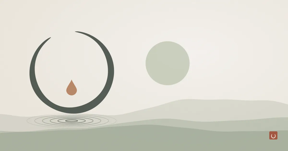 Abstract ink wash illustration of a ripe fruit slowly browning at the edge, representing antioxidant preservatives