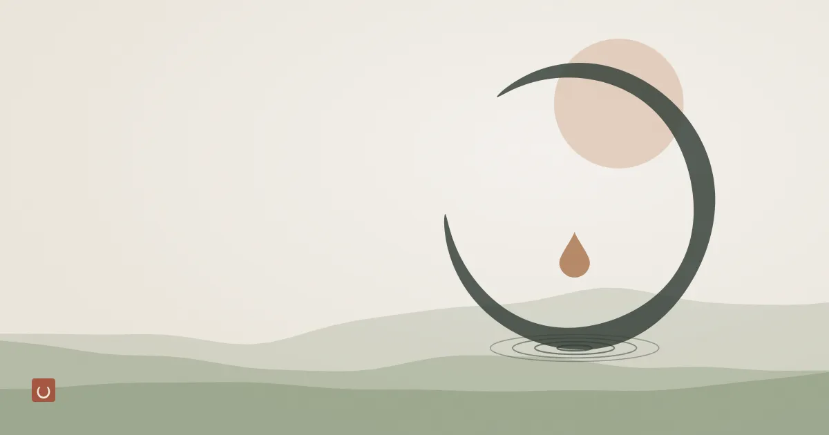 Abstract ink wash illustration of a ripple spreading outward from a single point on skin colored paper, representing methylisothiazolinone allergy