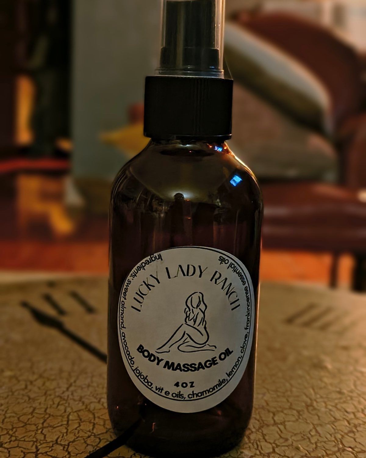Lucky Lady Ranch Body Oil 4 ounce bottle