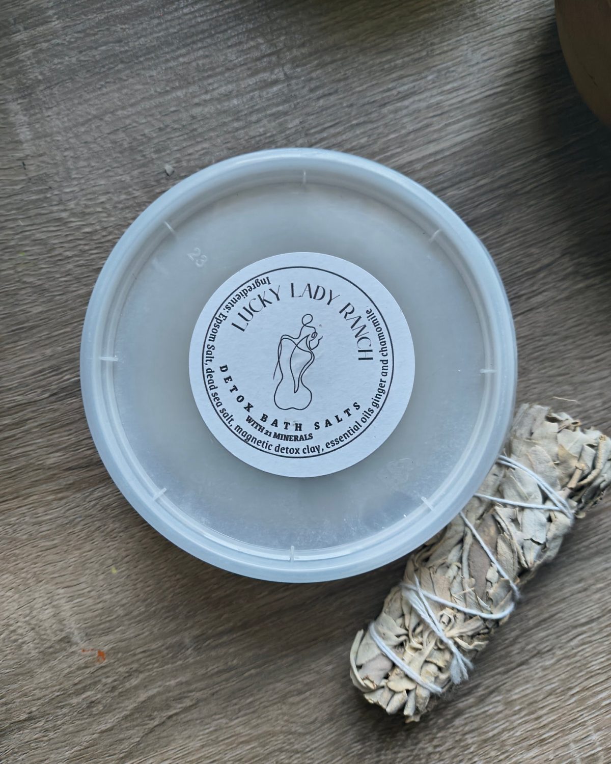 Lucky Lady Ranch Epsom sea salt bath soak jar