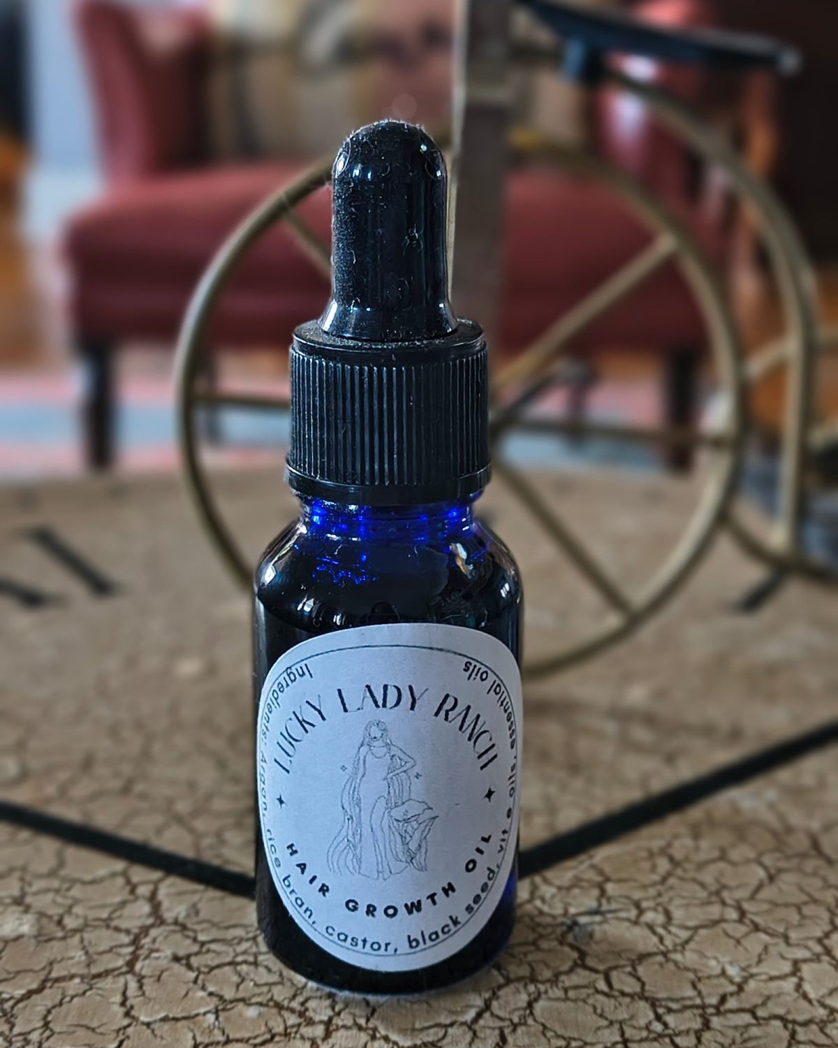 Lucky Lady Ranch hair and scalp oil bottle